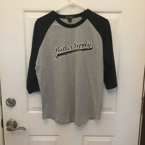 Butler Supply Black and Gray 1/4 Sleeve Tee